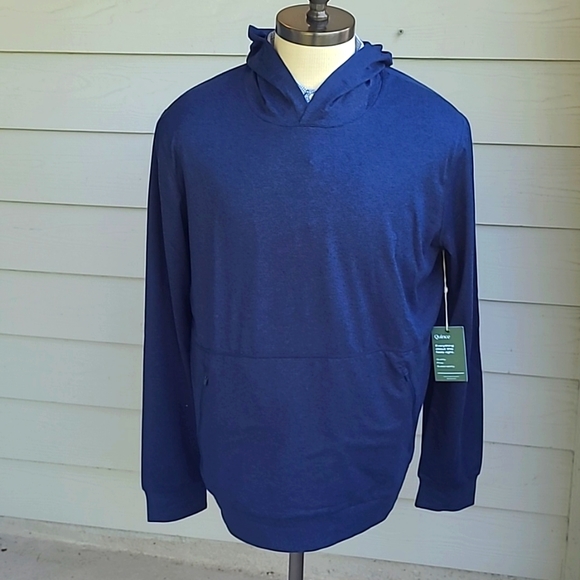 QUINCE Flowknit Ultra Soft Heather Navy XL Mens Performance Hoodie Sweater NEW - Picture 1 of 7